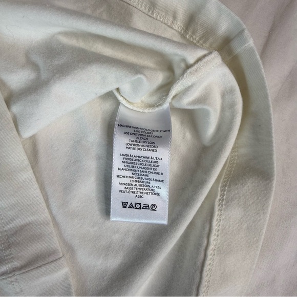 Maeve by Anthropologie White Flutter Sleeve Tee Top Small NWT Minimalist Cotton - Picture 9 of 10